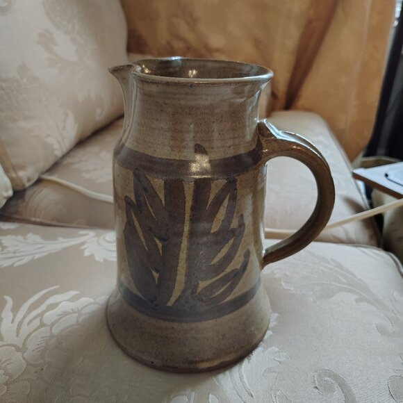 Signed Stoneware Water Jar Pottery - Picture 1 of 7